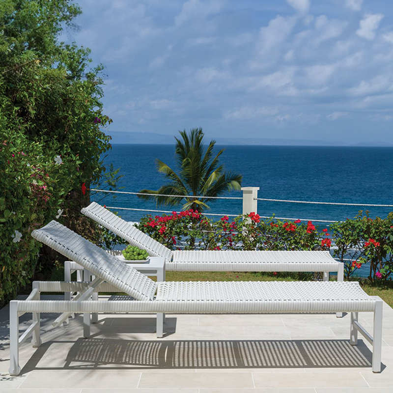 Catherine Outdoor Chaise Lounge, Ash