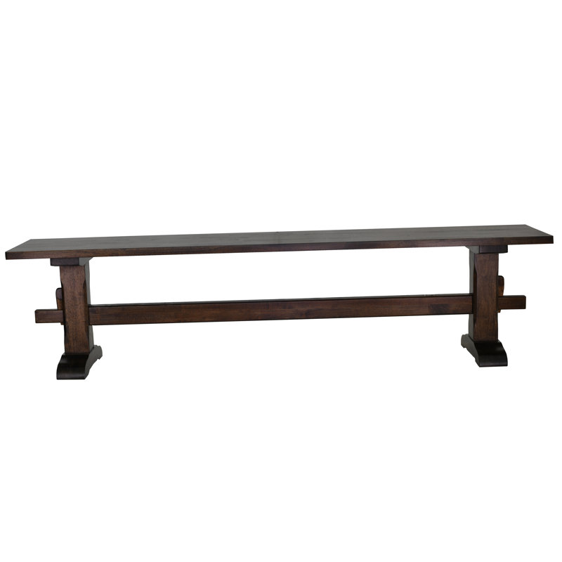 Kinnison Solid Wood Bench, Dark Walnut