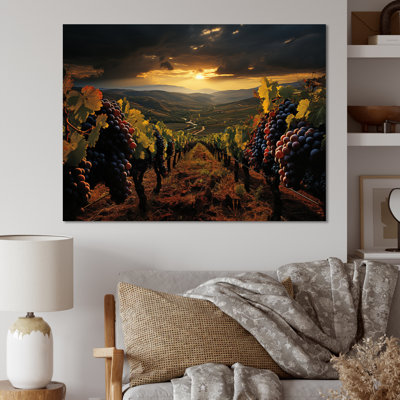 «Scenic Vineyard Vibrant Harvest» - art mural grand vignoble