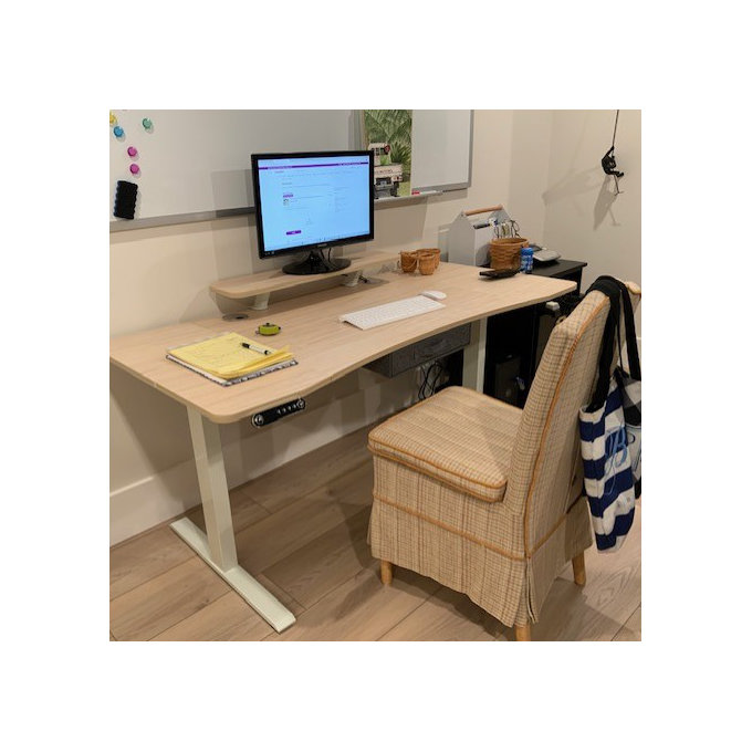 Modernchamp 63" Electric Dual Motor Sit-Stand Desk – Height Adjustable, White, Home Office