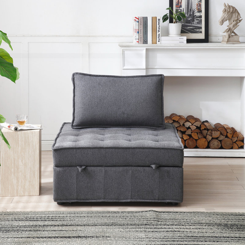 Repose-pieds multi-usages en similicuir, Gris