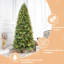 Arbre de Noël de 5 pi avec 756 pointes de texture réalistes et 250 lumières à DEL chaleureuses réparties uniformément, + pe, branches à charnières pour une installation rapide, support en métal robuste