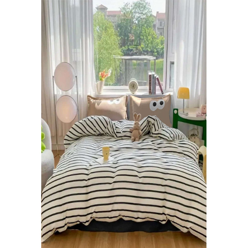 100% Cotton Ranforce Double Quilt Cover Set, Lilac | 79 x 79 inches Duvet Cover & 31.5 x 31.5 inches Pillowcases (2 Pieces) | Machine Washable, 145 Thread Count, Button Closure | Soft & Durable Bedding for a Cozy Bedroom