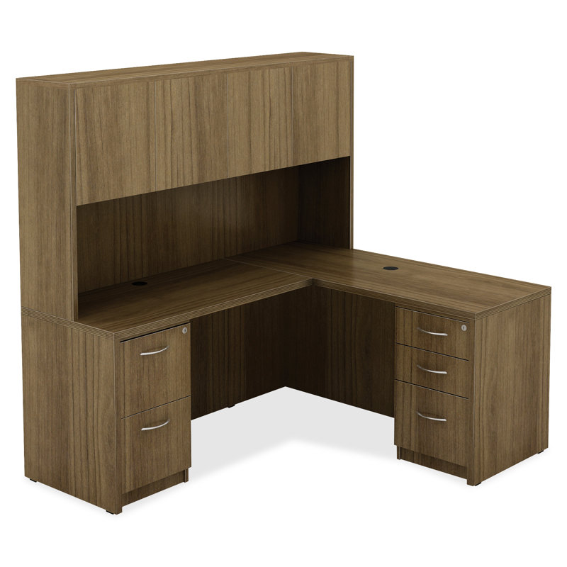 Coquille de bureau stratifiée Chateau, Noyer, H 38,19 po x l 66,1 po x P 5,12 po