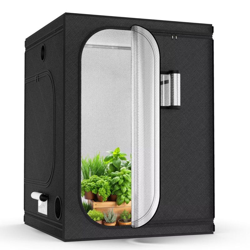 Tente de culture hydroponique résistante à l'eau, plateau de sol amovible et sac à outils, avec fenêtre d'observation, pour la plantation de semis à l'intérieur d'iPower, fleur, noir