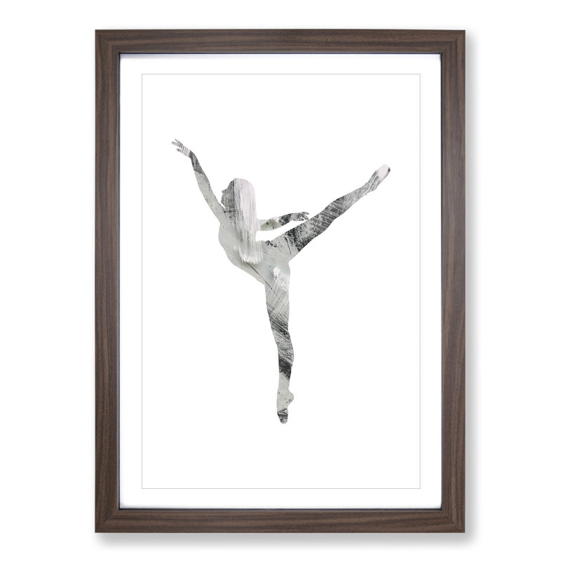 Painted Dancer - Picture Frame Graphic Art, 36cm H x 27cm W x 2cm D, Walnut Framed