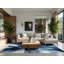 Soft Plush Evart Bold & Eclectic Modern Arc Area Rug in Blue – SkyBlue Binding-1744384983