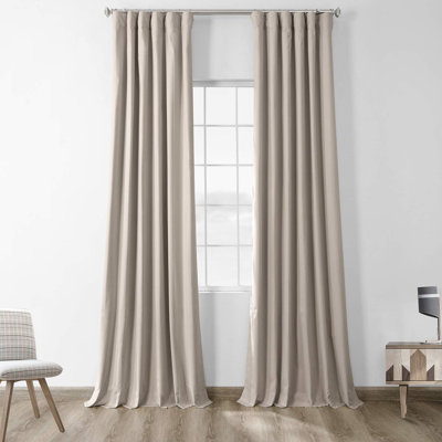 Rideau occultant en coton véritable de 120 po de long avec isolant thermique 50 po x 120 po (1 panneau), beige noisette