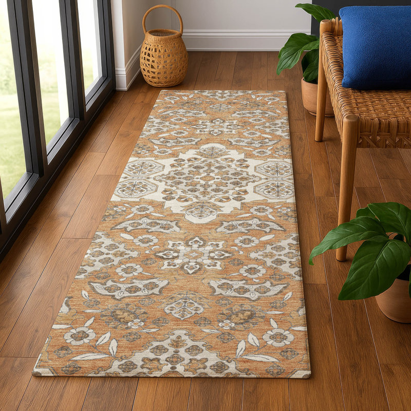 Premium Machine Washable Crestover AMF1853 Global Rug, Runner 2'3" x 7'6"