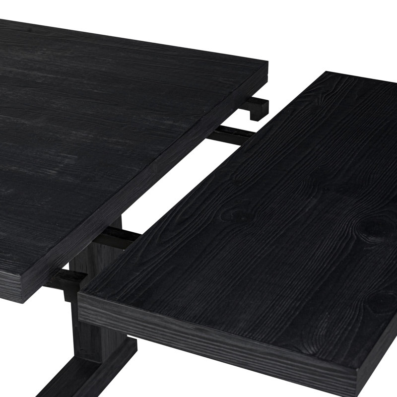 Otto Pine Wood Dining Table, Black