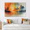 «Green and Orange Tachisme Landscape I - Tachisme», ensemble de reproduction d'art mural