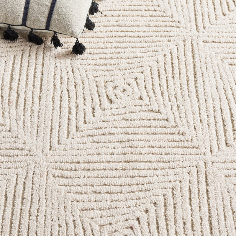 Textural 108 touffeté à la main 80% laine; Tapis à motifs géométriques 20% coton, Rectangle 4' x 6'