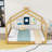 Wood House Floor Bed With Slats-376006406-376006401