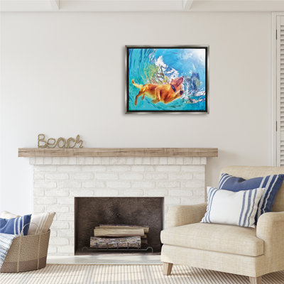 " Dog Swimming Underwater " Graphic Art