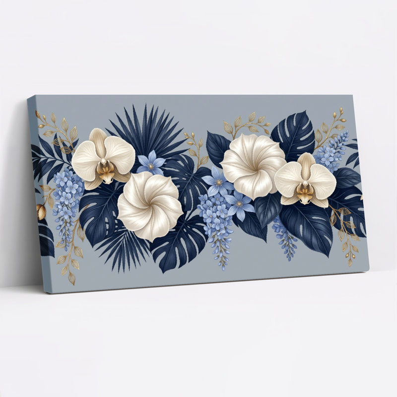 Ensemble de 1 tableau sur toile à motif floral, L 32 po x H 16 po, Wrapped Canvas