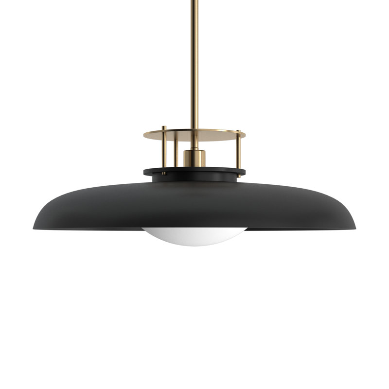 Gavin 1-Light Hubbs in Matte Black with Warm Brass Accents, Brass/Black, Black