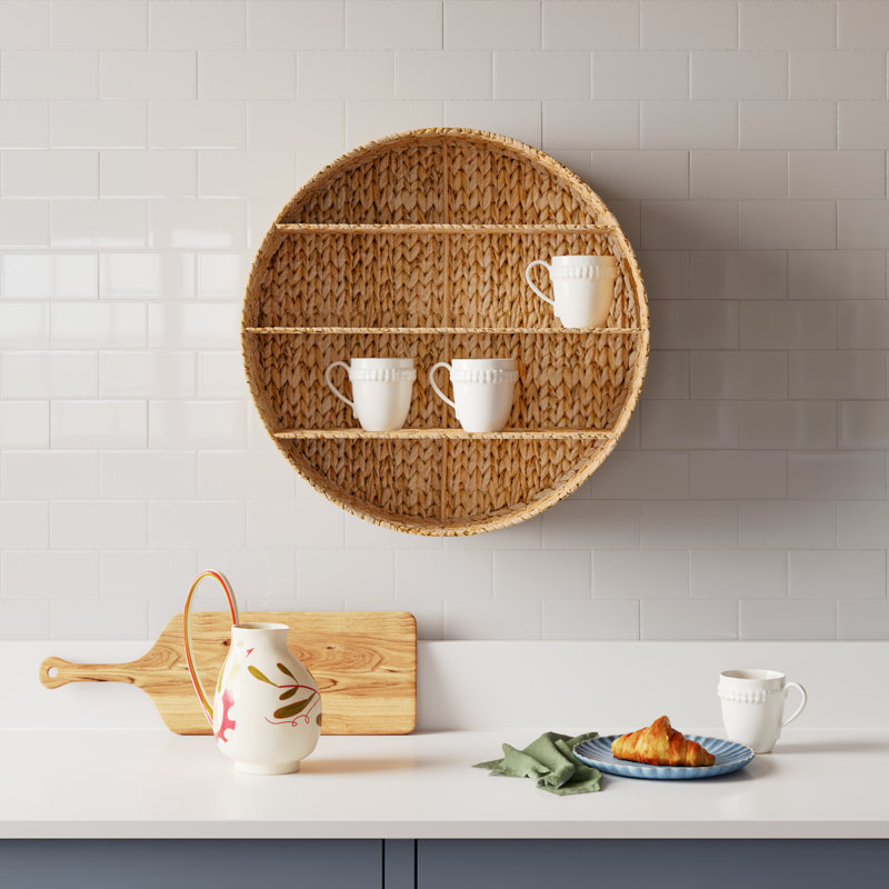 Sasha 3 Piece Circle Rattan Tiered Shelf