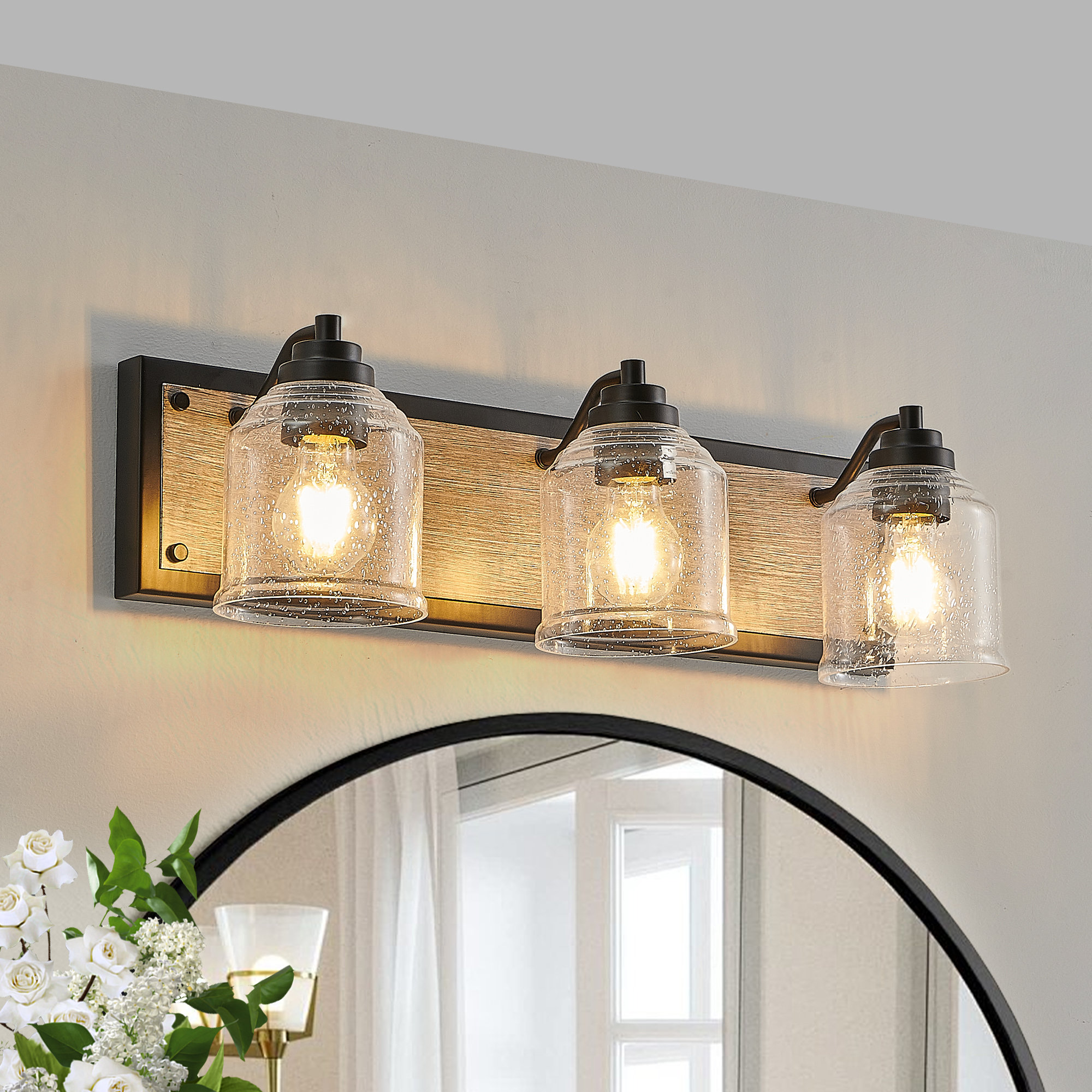 17 Stories Modern Industrial Bathroom Vanity Lighting With Clear Glass ...