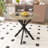 31.5 Inch Round Dining Table, Small Circle Kitchen Table With Metal Black Legs For 2-4 People,Modern Dining Room Table, Brown (Only Table)