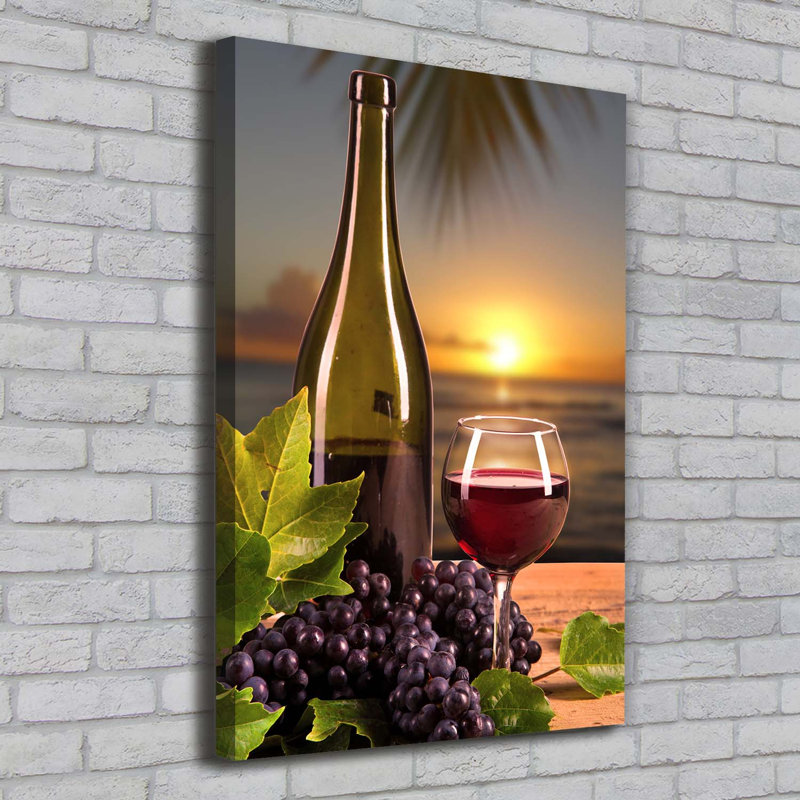 Grapes And Wine - Wrapped Canvas Print