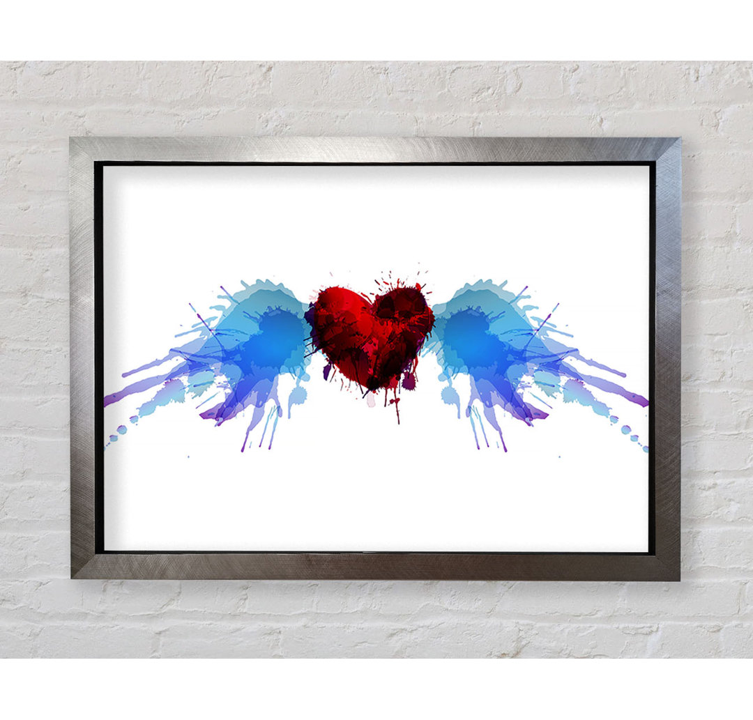 Love Heart Birds - Einzelne Bilderrahmen Kunstdrucke