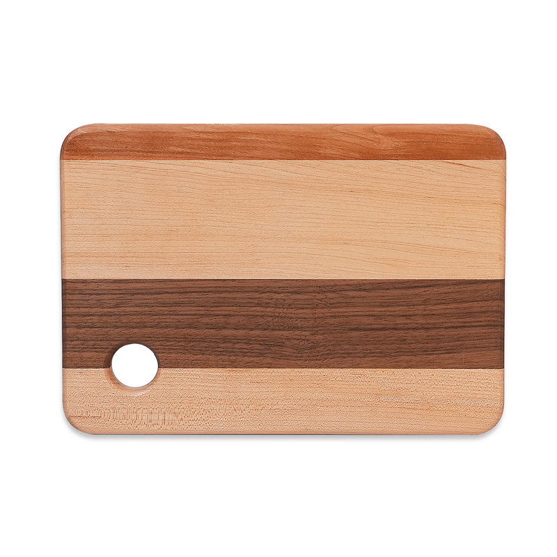 CONSDAN Mixed Hardwood Cutting Board, Food-Safe Kitchen Chopping Board for Meat, Vegetables, Fruits, 10" x 7"