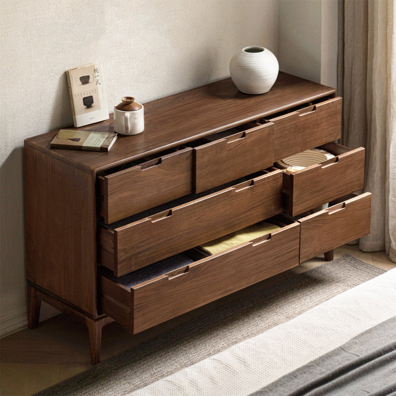Commode d'appoint multifonctionnelle en bois massif de style nouveau chinois