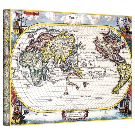 Navigationes Praecivae Evropaeorvm Antique Map - Wrapped Canvas Graphic Art Print