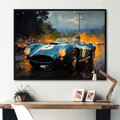 Jaune et noir, Grand Prix, voiture de course II - art mural