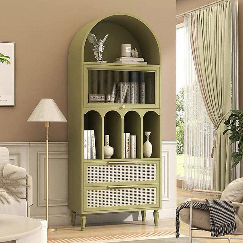 Modern simple multi-functional display bookcase, Green