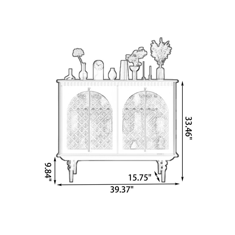 Buffet en bois massif blanc, Blanc
