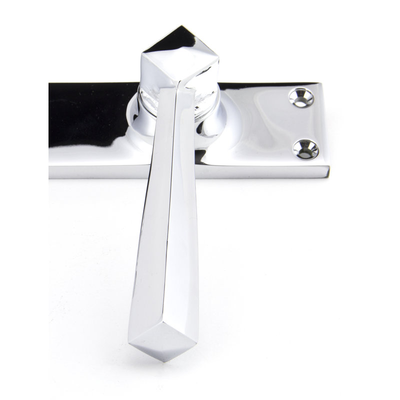 Straight Lever Latch Set, Polished Chrome