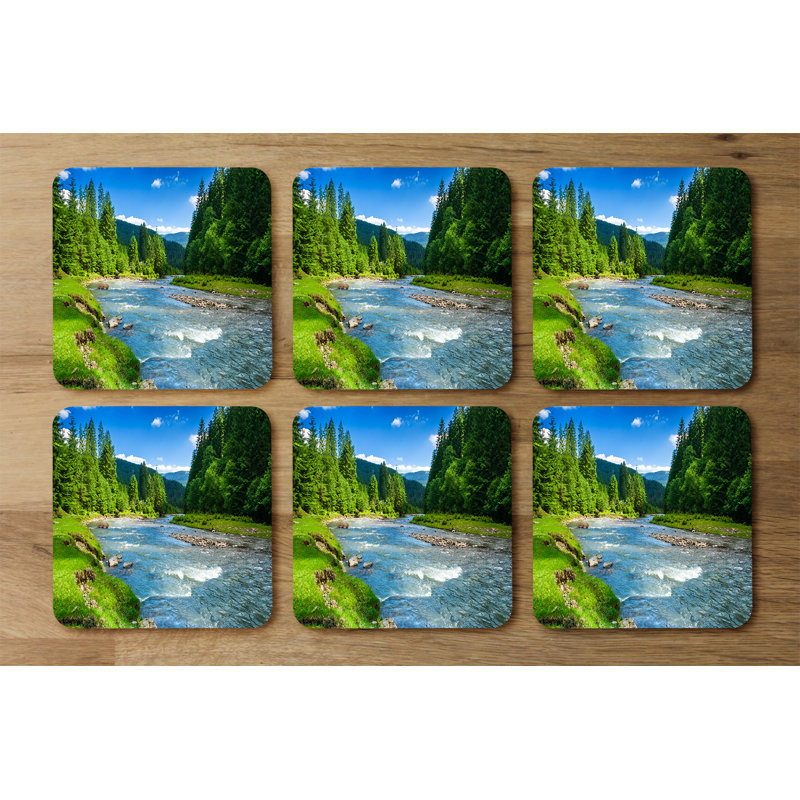 Drora Square 6 Piece Coaster Set