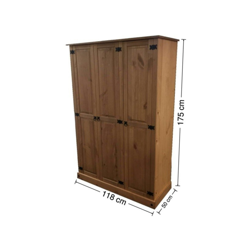 Bridewell 3 Door Solid Wood Wardrobe