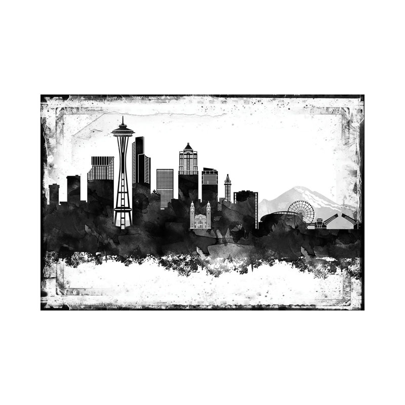 Seattle Skylines - Wrapped Canvas Print, 66.04 cm H x 45.72 cm W x 3.175 cm D
