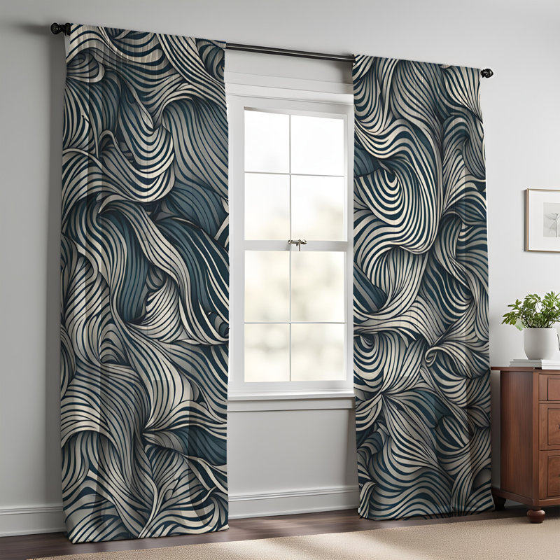 Paire de rideaux semi-transparents en polyester Erix, L 40 po x L 61 po