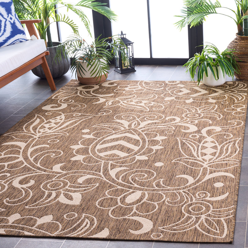 Sabir Performance Floral Indoor/Outdoor Area Rug, Rectangle 5'3" x 7'6"