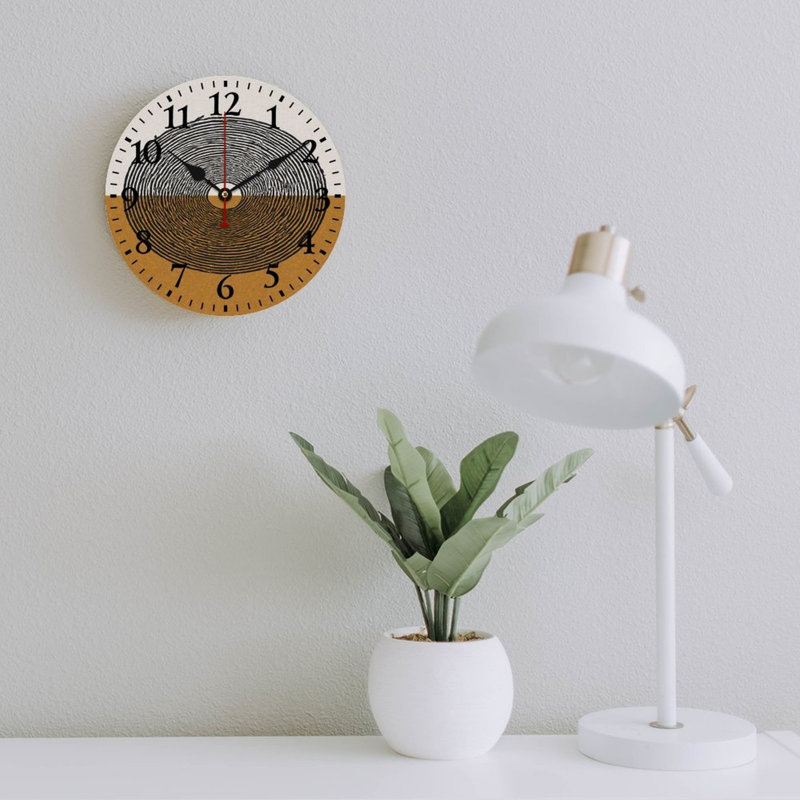 Abstract Tree Ring Round 12" x 12" Wall Clock Decor, for Office