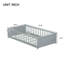 Lit simple gris avec rangement pour livres et rails, fabriqué en bois d'hévéa, 7 lattes de soutien, support compact pour espaces d'assemblage convenables, bois, lattes renforcées, facile