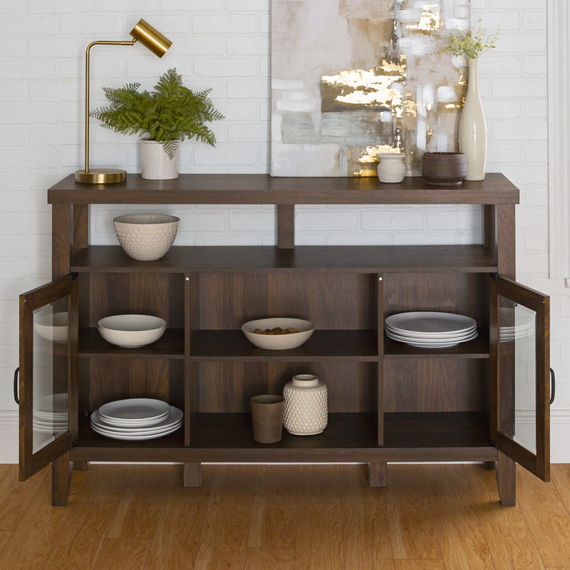 Keron 52" Wide 2-Door Sideboard, Dark Walnut