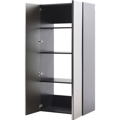 Armoire de rangement en bois gris métallique Series Series - fixation murale, fermeture en douceur, rangement extra profond, eau et chaleur, tableau de bord Stain Scratch E0, garage épais, élégant et fabriqué