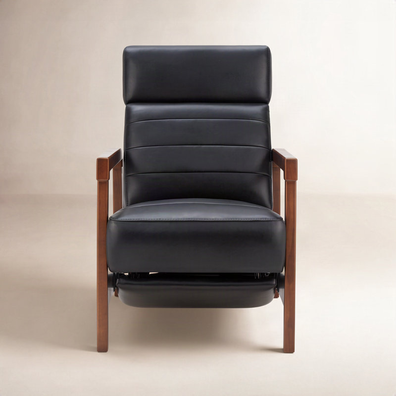 Amada 28" Genuine Leather Power Recliner, Baja Dark Grey Top Grain Leather