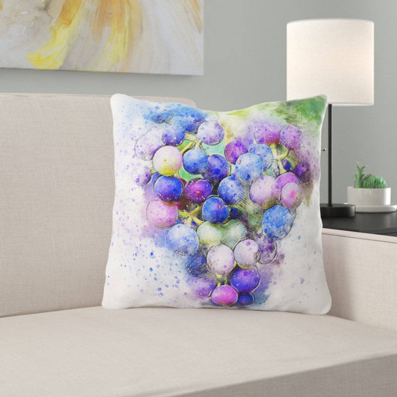 Coussin décoratif raisins Mohn, Microsuède, Intérieur
