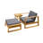 Acacia Wood Outdoor Lounge Set - Chair And Ottoman With Removable Cushions, All-Weather Outdoor Chaise Lounge/Daybed,  For Patios, Balconies, And Gardens-1918796952
