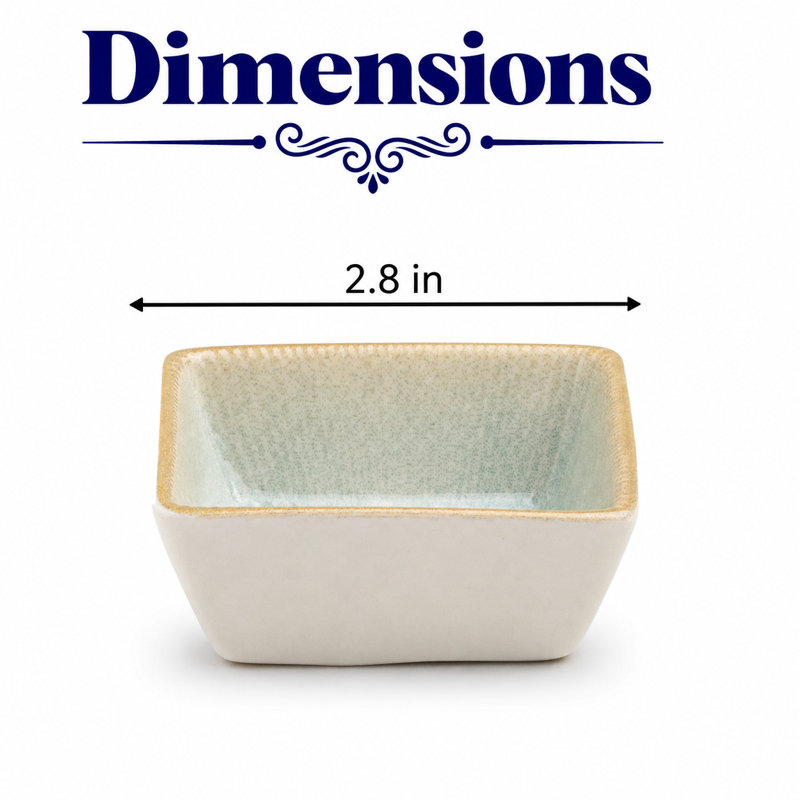 Bol carré miniature en porcelaine Paros-Aqua, Aqua