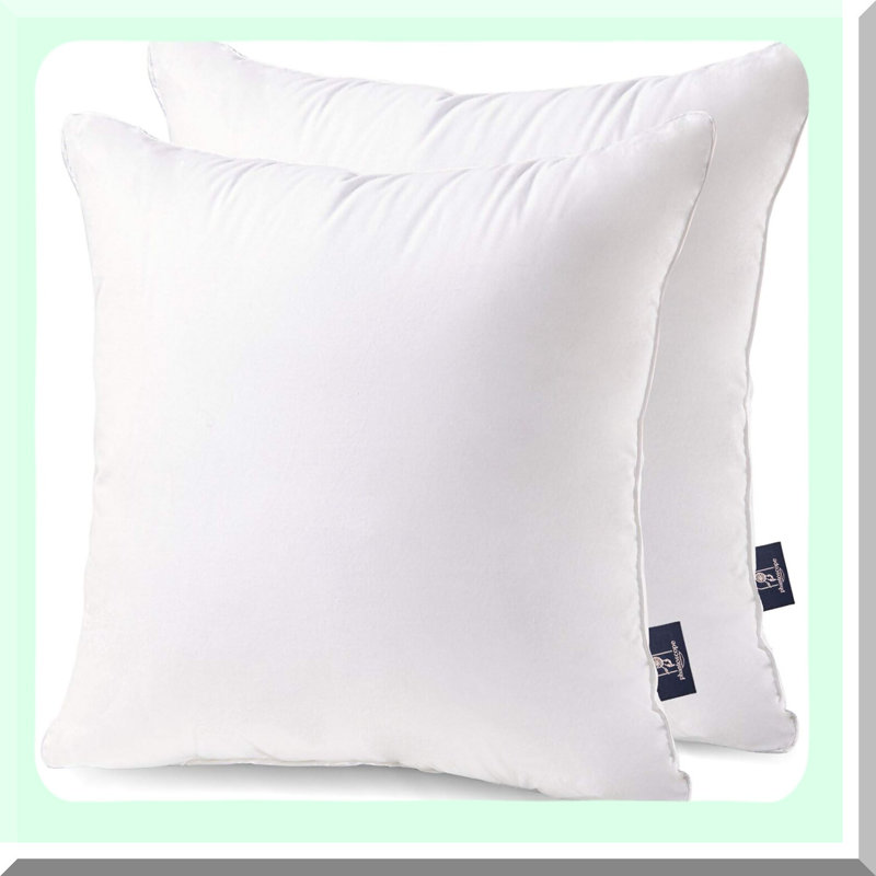Cotton Comfort Square Pillow Inserts - Decorative Cushion Stuffers for Couch - Set of 2 Throw Pillow Forms - Soft Sham Pillows for Home Décor