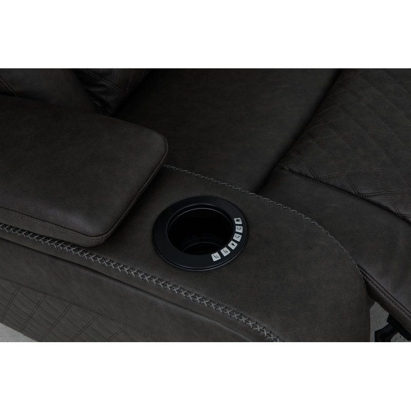 Canapé Wendell en microfibre gris foncé Power Motion