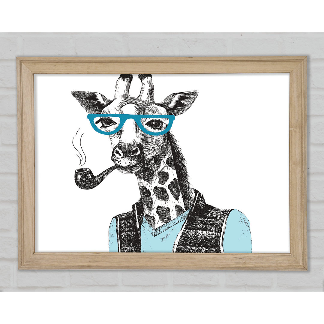 Die Giraffe mit Brille Gerahmter Druck