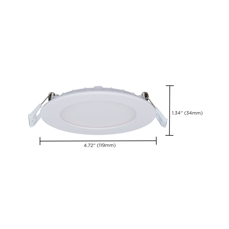 8/12 Watt LED Direct Wire Downlight 27K/3K/35K/4K/5K CCT Remote Driver 4 Inch Round Flat Face Dual Dimming