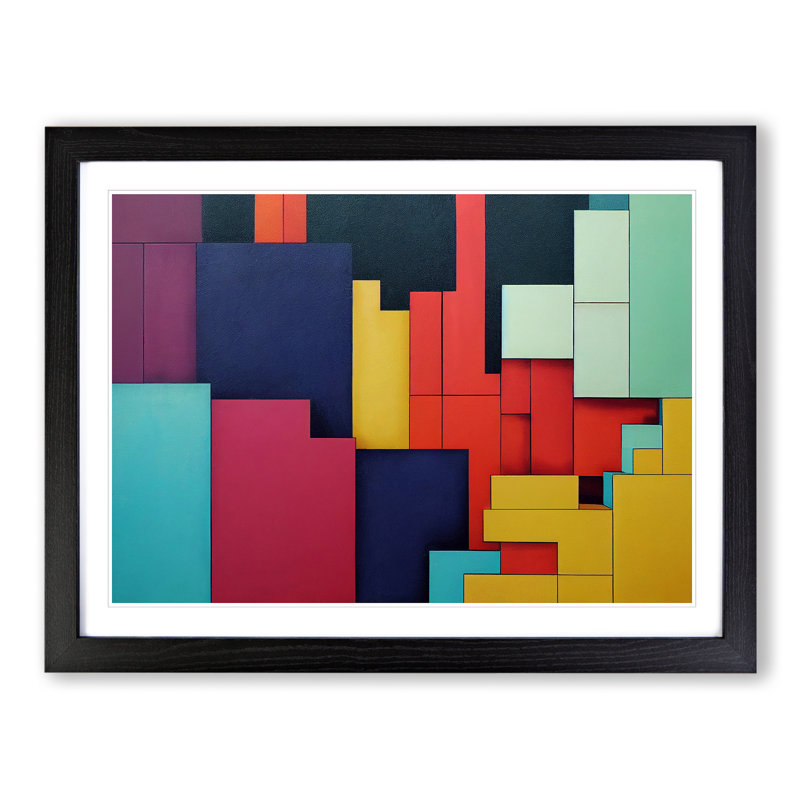 Abstract Block Colour Vol.4 - Framed Print, 25cm H x 34cm W x 2cm D, Black